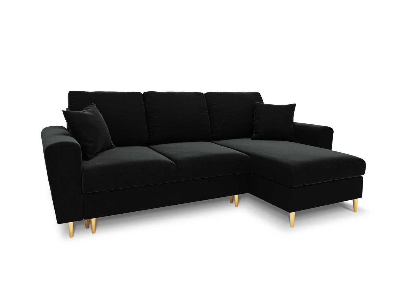 Stūra dīvāns Micadoni Home Moghan, melns/zeltainas krāsas цена и информация | Stūra dīvāni | 220.lv