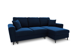 Universāls stūra dīvāns Micadoni Home Moghan, zils/melns cena un informācija | Stūra dīvāni | 220.lv