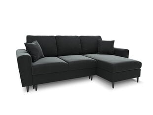 Universāls stūra dīvāns Micadoni Home Moghan, tumši pelēks/melns cena un informācija | Stūra dīvāni | 220.lv