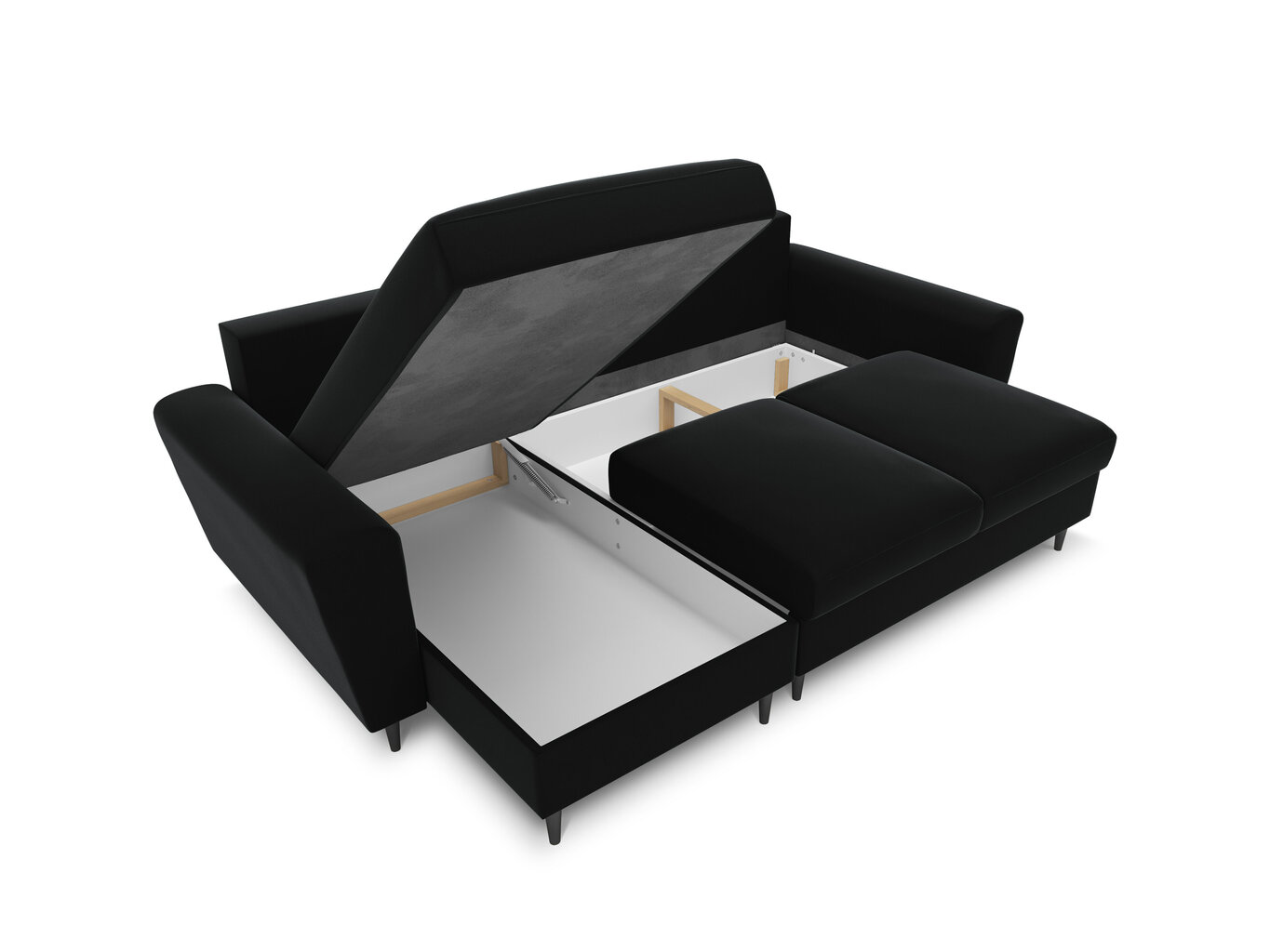 Universāls stūra dīvāns Micadoni Home Moghan, melns cena un informācija | Stūra dīvāni | 220.lv