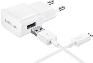 Samsung EP-TA12EWE Adaptīvs Lādētājs 10W USB 2A 10W Galaxy / Note + Micro USB Kabelis Balts (EU Blister) цена и информация | Зарядные устройства для телефонов | 220.lv