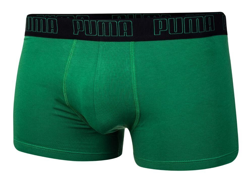 Bokseršorti vīriešiem Puma Basic Trunk 2 pāri, zaļi/melni 935015 04 39988 cena un informācija | Vīriešu apakšbikses | 220.lv