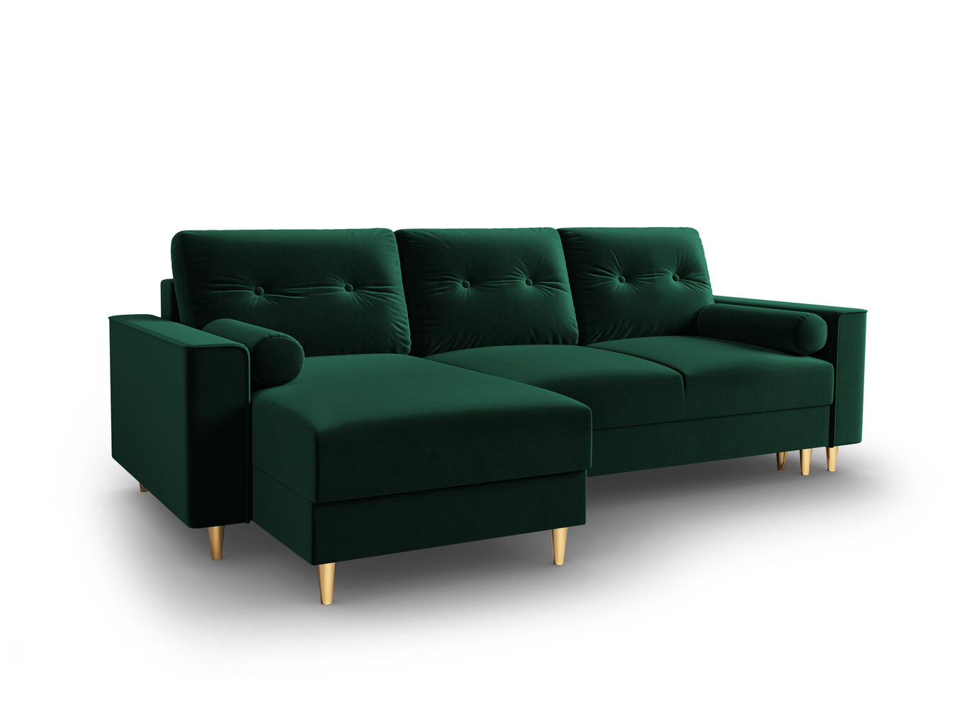 Universāls stūra dīvāns Micadoni Home Leona, zaļš/zelta krāsas cena un informācija | Stūra dīvāni | 220.lv