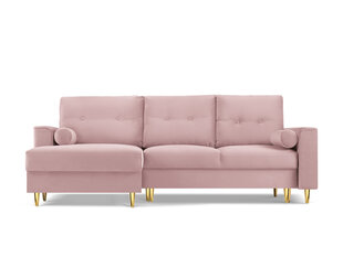 Stūra dīvāns Micadoni Home Leona 4S, rozā/zelta krāsas cena un informācija | Stūra dīvāni | 220.lv