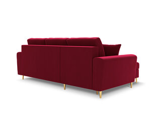Universāls stūra dīvāns Micadoni Home Moghan, sarkans/zelta krāsas cena un informācija | Stūra dīvāni | 220.lv