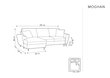 Stūra dīvāns Micadoni Home Moghan, pelēks cena un informācija | Stūra dīvāni | 220.lv