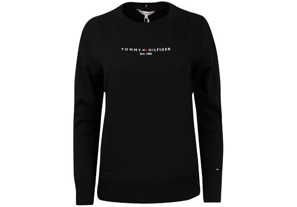 Džemperis sievietēm Tommy Hilfiger TH ESS HILFIGER C-NK SWEATSHIRT BLACK WW0WW28220 BDS 28977 cena un informācija | Sieviešu džemperi | 220.lv