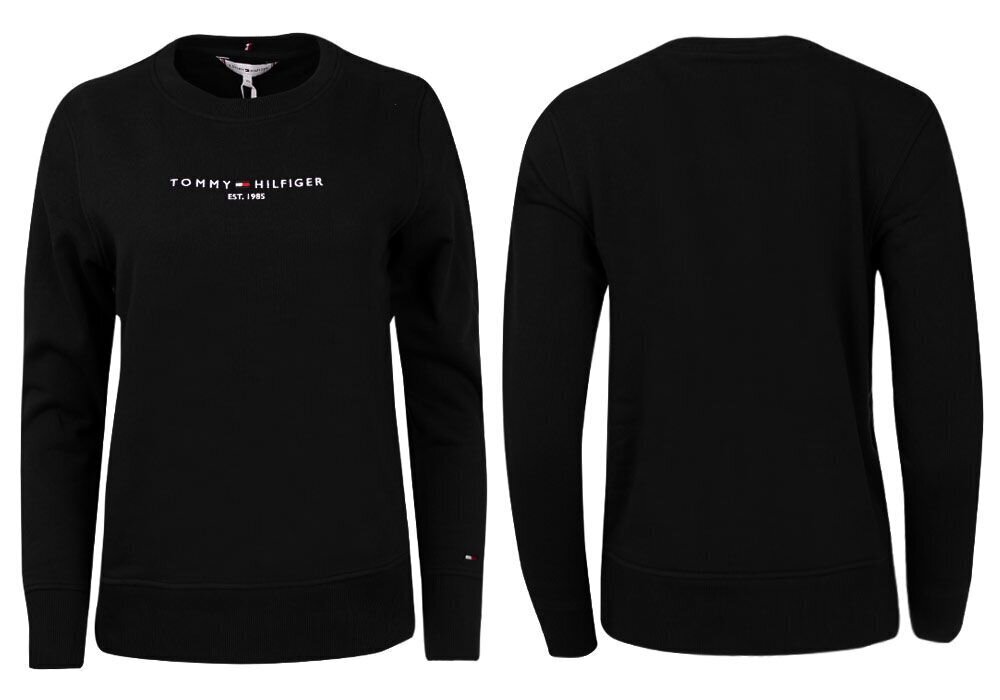 Džemperis sievietēm Tommy Hilfiger TH ESS HILFIGER C-NK SWEATSHIRT BLACK WW0WW28220 BDS 28977 cena un informācija | Sieviešu džemperi | 220.lv