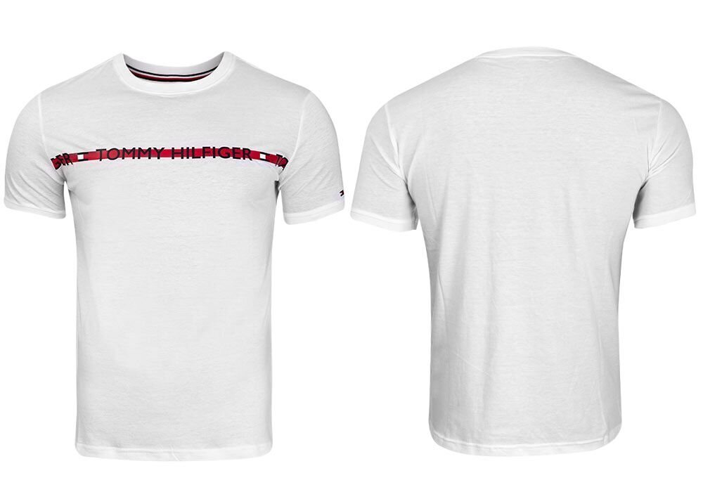 T-krekls vīriešiem Tommy Hilfiger CN SS TEE LOGO WHITE UM0UM01915 YBR 29079 cena un informācija | Vīriešu T-krekli | 220.lv
