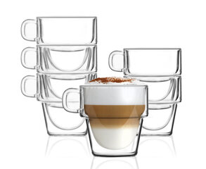 Набор чашек Vialli Design с двойными стеклянными стенками Senso, 280 мл, 6 шт. цена и информация | Стаканы, фужеры, кувшины | 220.lv