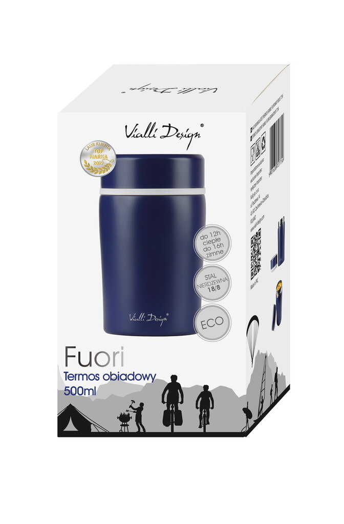 Vialli Design pusdienu termoss Fuori, 500 ml, tumši zils cena un informācija | Termosi, termokrūzes | 220.lv