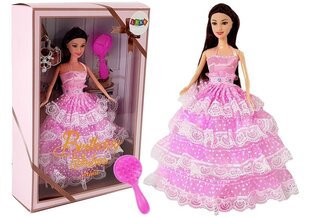 Lelle ar garu kleitu, rozā cena un informācija | Attīstošās rotaļlietas | 220.lv