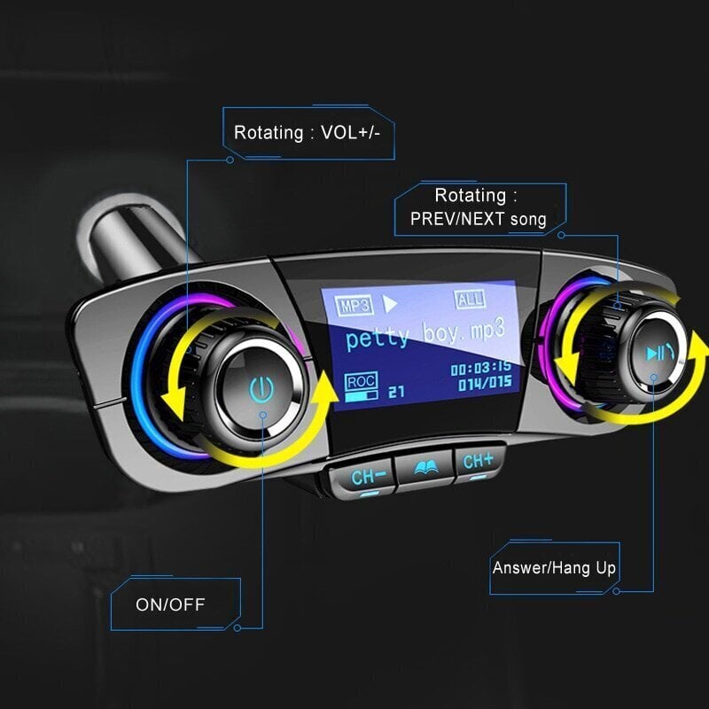 Bluetooth auto raidītājs – FM Modulators, telefona lādētājs, MP3 atskaņotājs cena un informācija | FM Modulatori | 220.lv