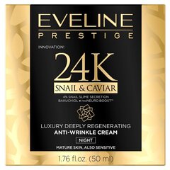 Крем ночной для зрелой кожи Evelina 24k Snail&Caviar 50 мл цена и информация | Наносите на чистую кожу лица. Подержите около 10-15 минут и смойте водой. | 220.lv
