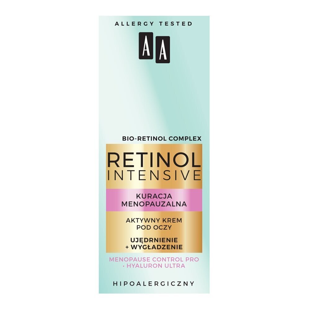 Nostiprinošs Acu krēms AA Retinol Intensive, 15 ml cena un informācija | Acu krēmi, serumi | 220.lv