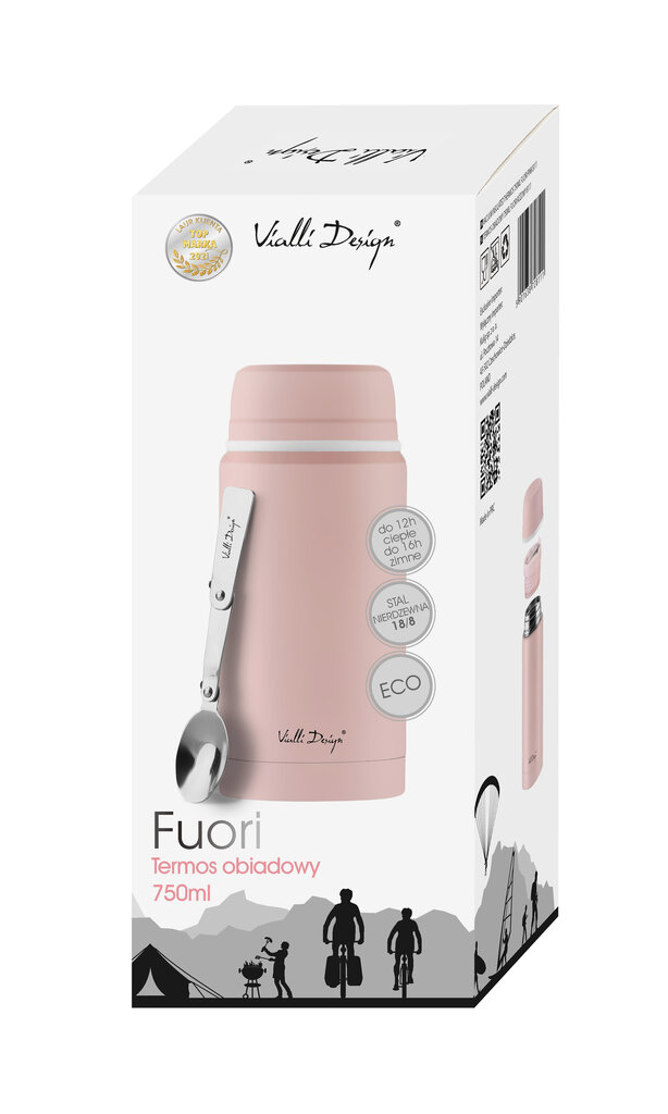 Vialli Design pusdienu termoss Fuori, 750 ml, rozā cena un informācija | Termosi, termokrūzes | 220.lv