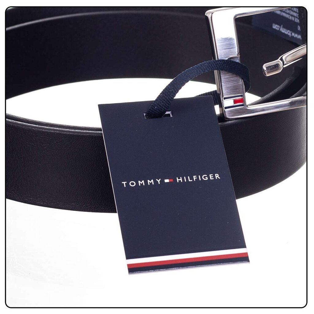 Josta vīriešiem Tommy Hilfiger NEW ALY BELT, melna AM0AM08363 090 41613 цена и информация | Vīriešu jostas | 220.lv