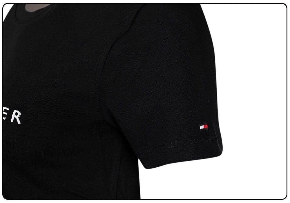 Sieviešu T krekls Tommy Hilfiger T-SHIRT HERITAGE HILFIGER C-NK REG TEE MELNS WW0WW31999 BDS 30484 cena un informācija | T-krekli sievietēm | 220.lv