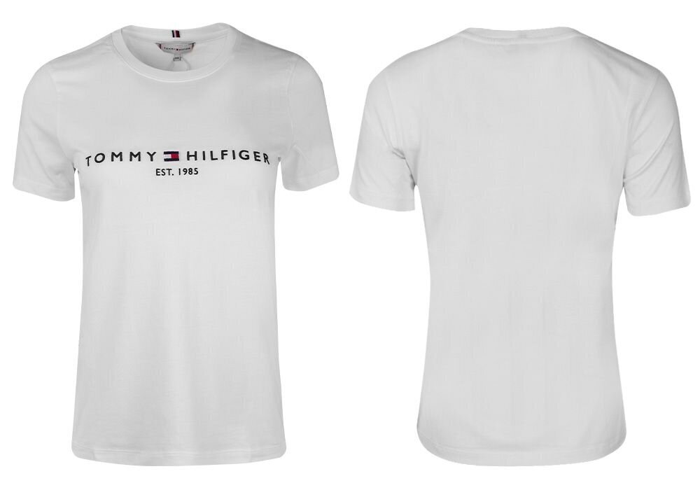 Sieviešu T krekls Tommy Hilfiger T-SHIRT HERITAGE HILFIGER C-NK REG TEE BALTS WW0WW31999 YBR 30595 цена и информация | T-krekli sievietēm | 220.lv