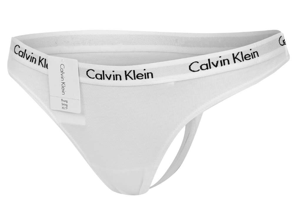 Sieviešu apakšbikses Calvin Klein THONG BALTAS D1617E 100 30236 cena un informācija | Sieviešu biksītes | 220.lv