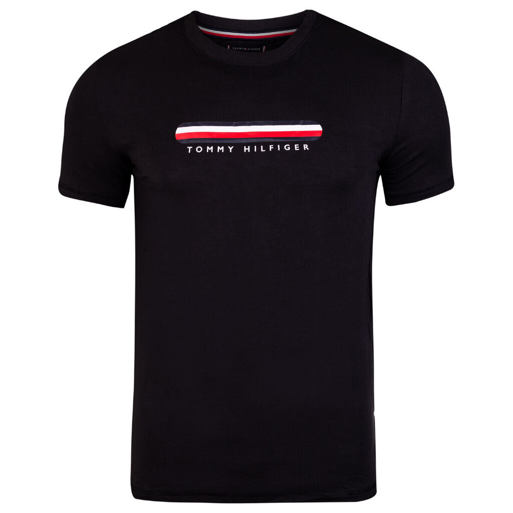 Vīriešu T-krekls Tommy Hilfiger T-SHIRT CN SS TEE, melns UM0UM02348 BDS 42070 cena un informācija | Vīriešu T-krekli | 220.lv