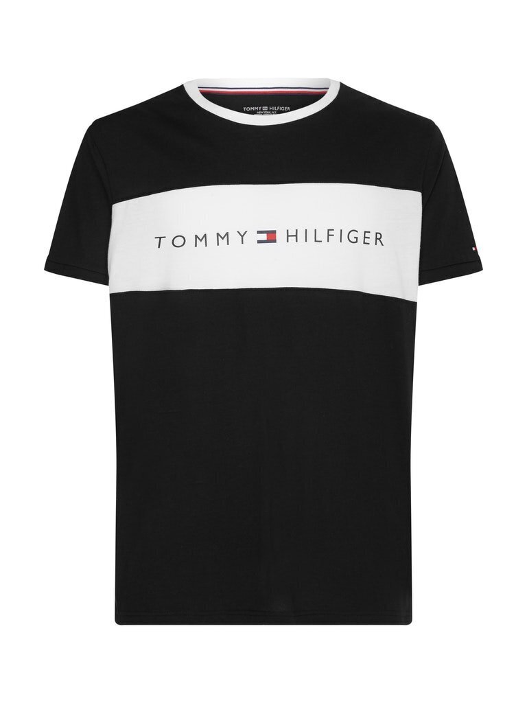 Vīriešu T-krekls Tommy Hilfiger T-SHIRT CN SS TEE LOGO FLAG, melns UM0UM01170 DYE 42432 цена и информация | Vīriešu T-krekli | 220.lv