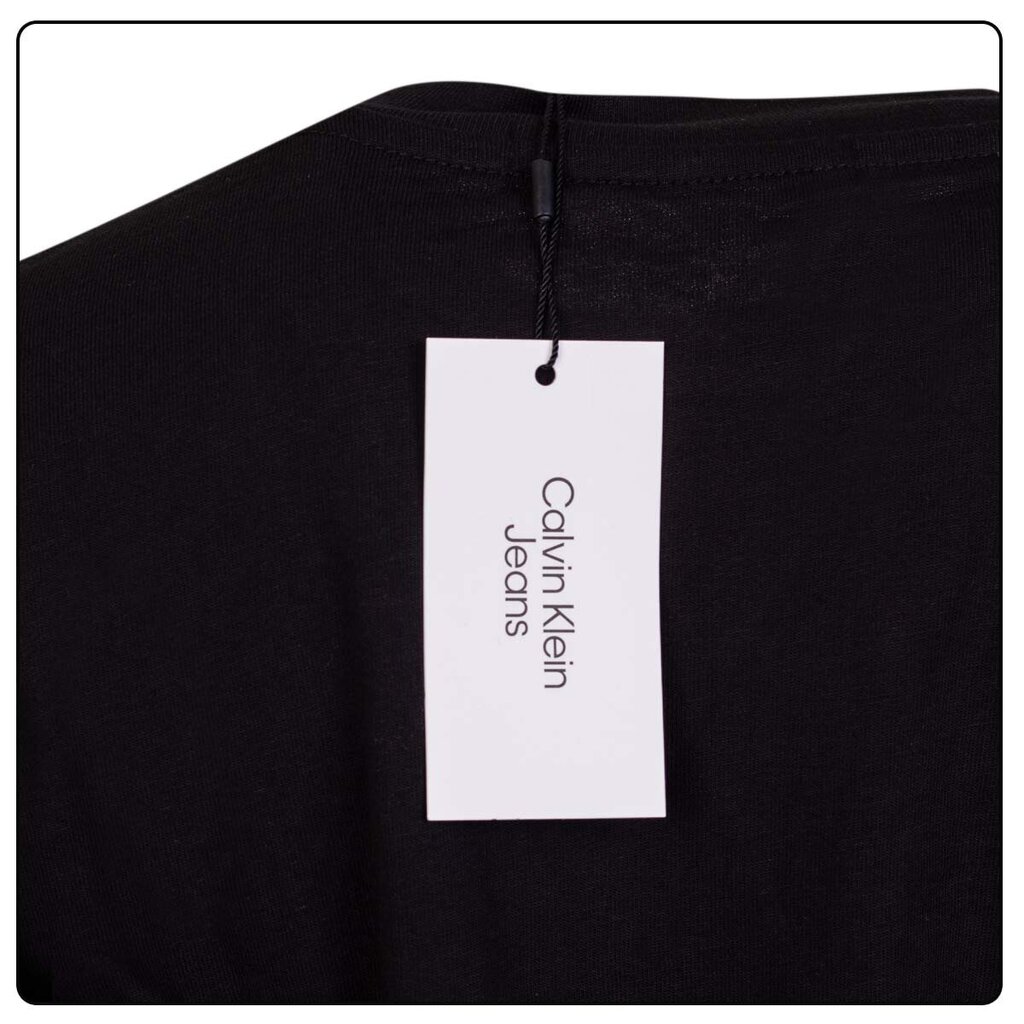 Sieviešu T-krekla veida kleita Calvin Klein STACKED LOGO T-SHIRT BLACK J20J218789 BEH 43487 cena un informācija | Svārki | 220.lv