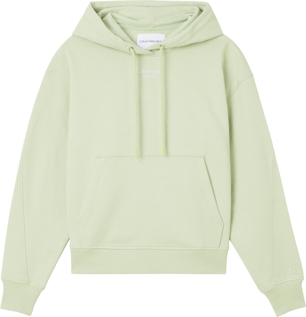 Sieviešu džemperis Calvin Klein STACKED LOGO HOODI, olīvkrāsā, J20J218048 L99 43959 cena un informācija | Sieviešu džemperi | 220.lv