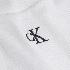 Женская футболка Calvin Klein T-SHIRT TOP CK RIB CROPPED SLIM, белая J20J218337 YAF 43929 цена и информация | Женские футболки | 220.lv