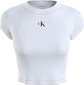 Sieviešu T-krekls Calvin Klein T-SHIRT TOP CK RIB CROPPED SLIM, balts, J20J218337 YAF 43929 цена и информация | T-krekli sievietēm | 220.lv