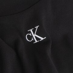 Sieviešu T-krekls Calvin Klein TOP CK RIB CROPPED SLIM, melns, J20J218337 BEH 43963 цена и информация | Женские футболки | 220.lv