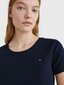 Sieviešu T-krekls Tommy Hilfiger SLIM ROUND-NK TOP SS, tumši zils, WW0WW27945 DW5 43896 цена и информация | T-krekli sievietēm | 220.lv