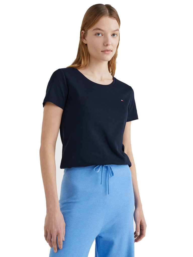 Sieviešu T-krekls Tommy Hilfiger SLIM ROUND-NK TOP SS, tumši zils, WW0WW27945 DW5 43896 cena un informācija | T-krekli sievietēm | 220.lv