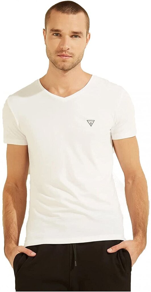 T-krekls vīriešiem Guess CALEB HERO V NECK S, balts U97M01JR003 BALTS A009 43185 цена и информация | Vīriešu T-krekli | 220.lv