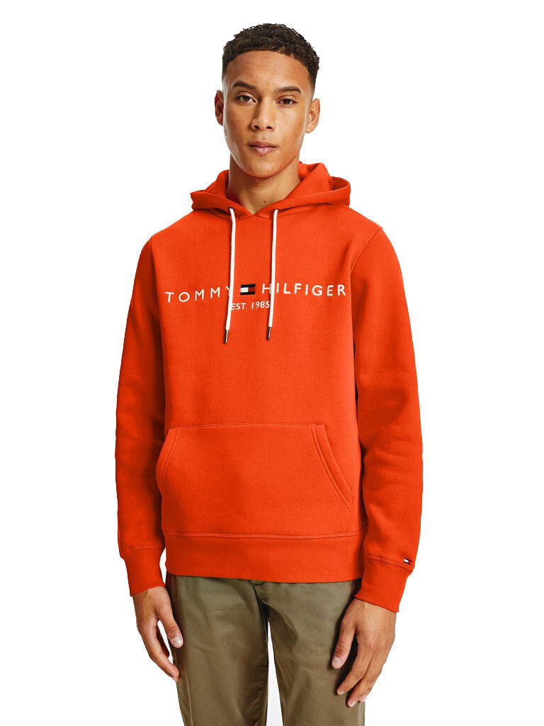 Sporta džemperis vīriešiem Tommy Hilfiger TOMMY LOGO HOODY ORANGE MW0MW11599 SO1 40749 cena un informācija | Vīriešu džemperi | 220.lv