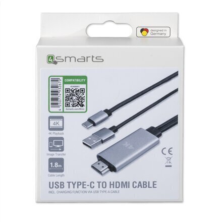 4smarts, USB-A/Lightning/HDMI, 1.8 m цена и информация | Kabeļi un vadi | 220.lv