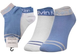 Женские носки Calvin Klein, 2 пары, белые/синие 100001800 004 28268 цена и информация | Женские носки | 220.lv