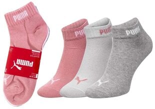 Zeķes sievietēm Puma, 3 pāri, baltas/pelēkas/rozā 887498 11 28371 цена и информация | Женские носки | 220.lv