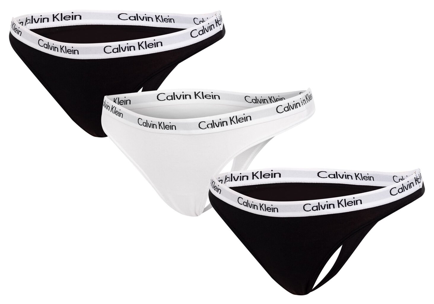 Stringu biksītes sievietēm Calvin Klein 3 pāri, Black/White QD3587E WZB 19885 цена и информация | Sieviešu biksītes | 220.lv