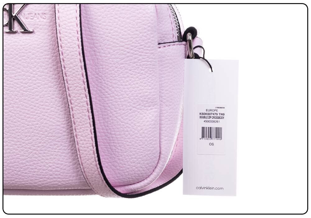 Soma sievietēm Calvin Klein DOUBLE ZIP CROSSBODY PINK K60K607479 TN9 36865 cena un informācija | Sieviešu somas | 220.lv