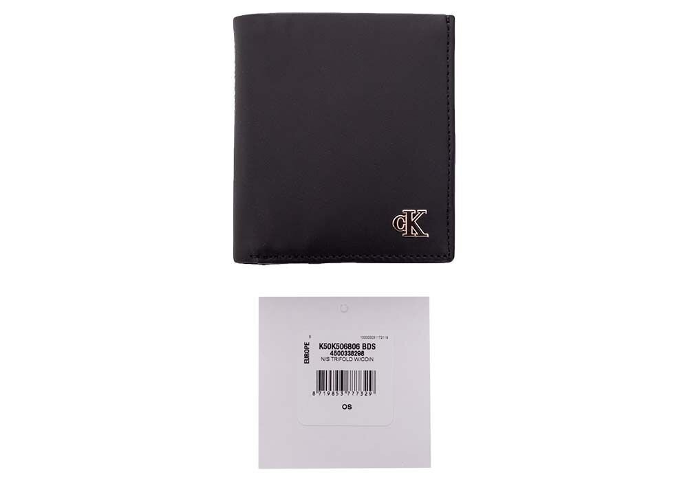 Maks vīriešiem Calvin Klein N/S TRIFOLD W/COIN BLACK K50K506806 BDS 36885 цена и информация | Vīriešu maki, karšu maki | 220.lv