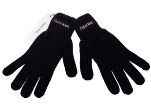 Мужские перчатки Calvin Klein осень/зима FELT PATCH KNITTED GLOVES BLACK K50K507424 BAX 36953 цена и информация | Мужские шарфы, шапки, перчатки | 220.lv