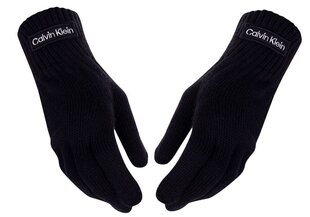 Мужские перчатки Calvin Klein осень/зима FELT PATCH KNITTED GLOVES BLACK K50K507424 BAX 36953 цена и информация | Мужские шарфы, шапки, перчатки | 220.lv