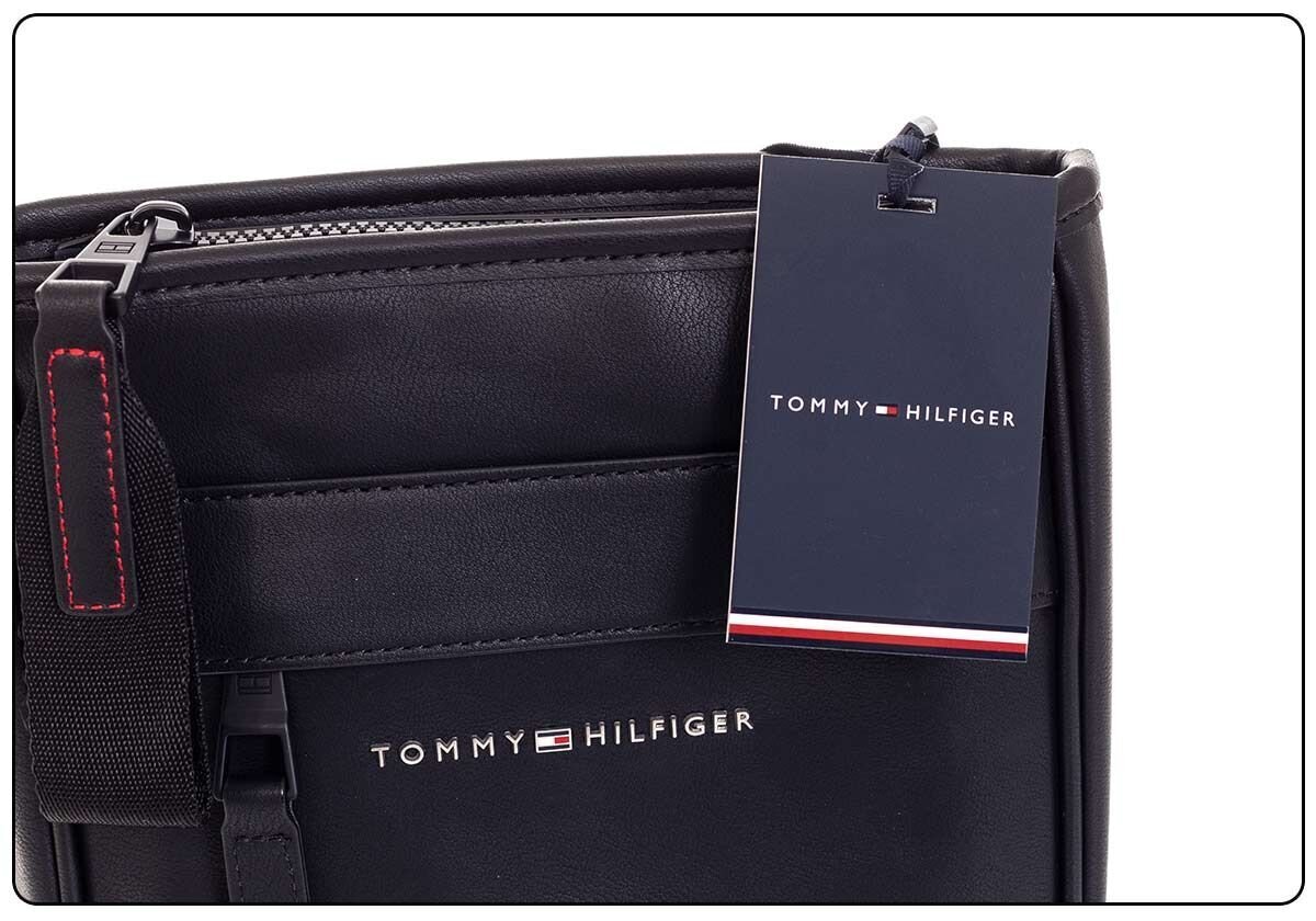 Pleca soma Tommy Hilfiger Elevated Pu Mini Crossover, melna AM0AM06704 BDS cena un informācija | Vīriešu somas | 220.lv