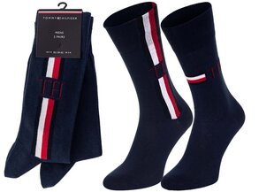 Vīriešu zeķes Tommy Hilfiger 2 pāri, tumši zilas, 100001492 002 40483 цена и информация | Мужские носки | 220.lv