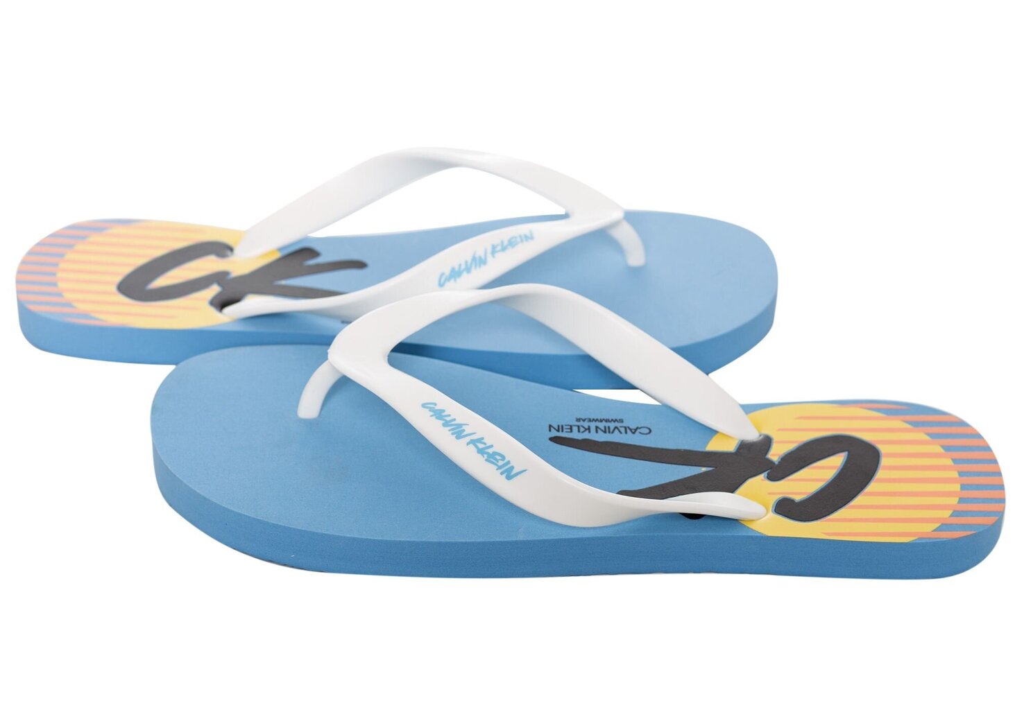 Čības vīriešiem Calvin Klein FF Sandals, zilas KM0KM00500 CAE 14988 цена и информация | Vīriešu iešļūcenes, čības, sandales | 220.lv