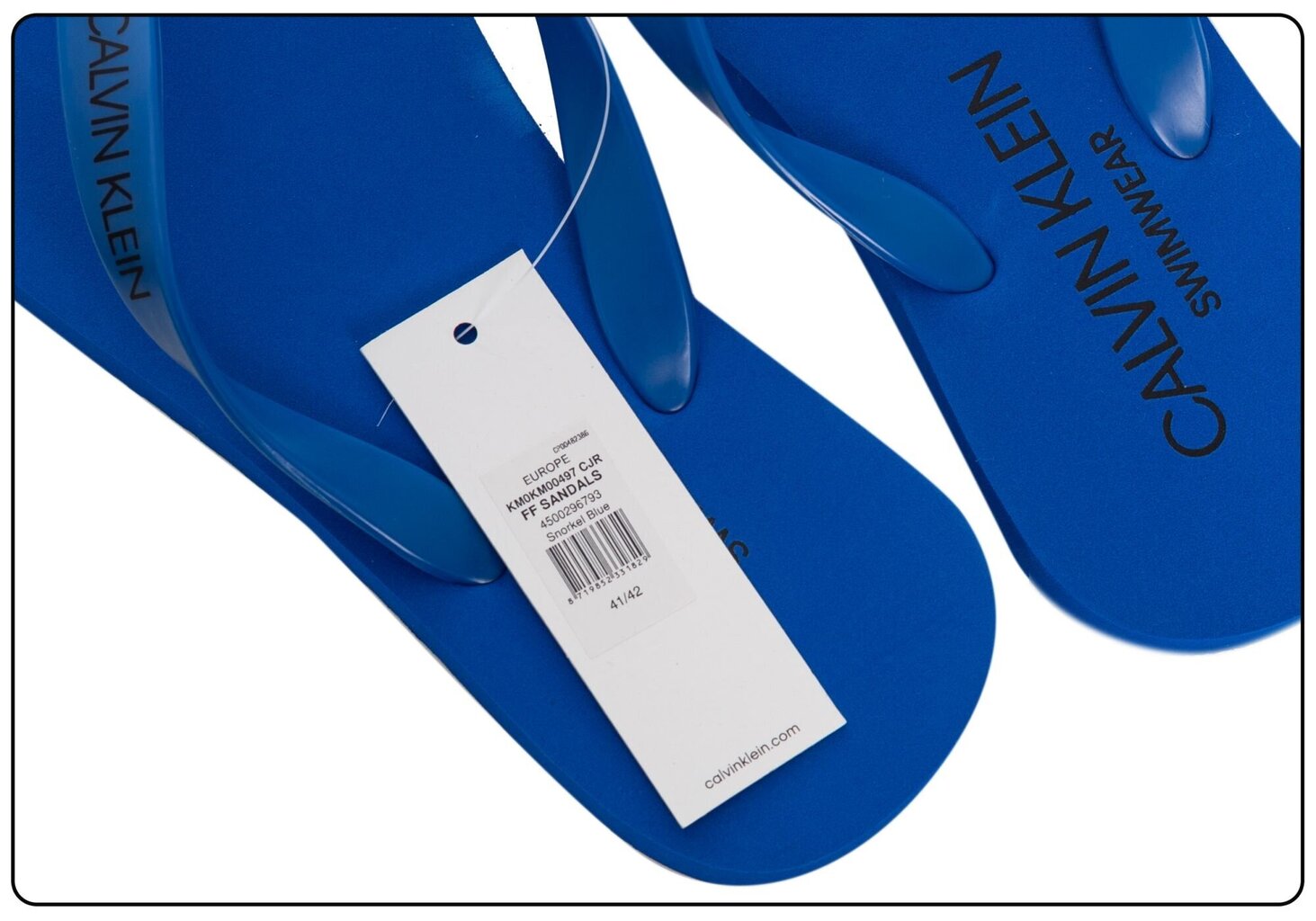 Čības vīriešiem Calvin Klein FF Sandales pār pirkstu, zilas KM0KM00497 CJR 15374 цена и информация | Vīriešu iešļūcenes, čības, sandales | 220.lv