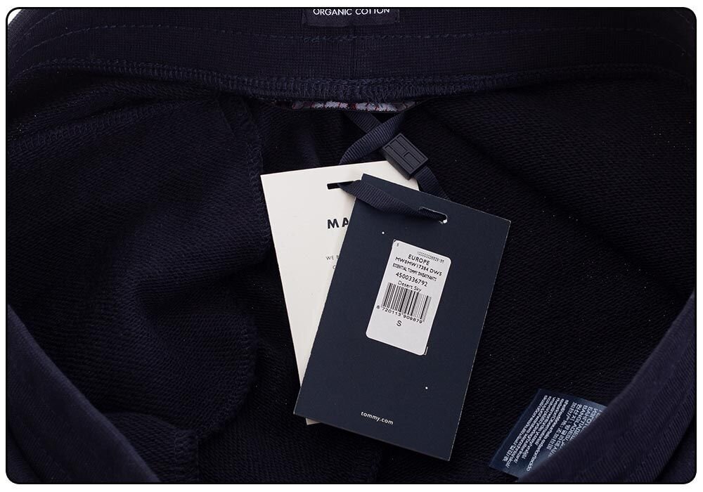 Kokvilnas treniņbikses vīriešiem Tommy Hilfiger Essential Tommy Sweatpants Navy MW0MW17384 DW5 25960 cena un informācija | Sporta apģērbs vīriešiem | 220.lv