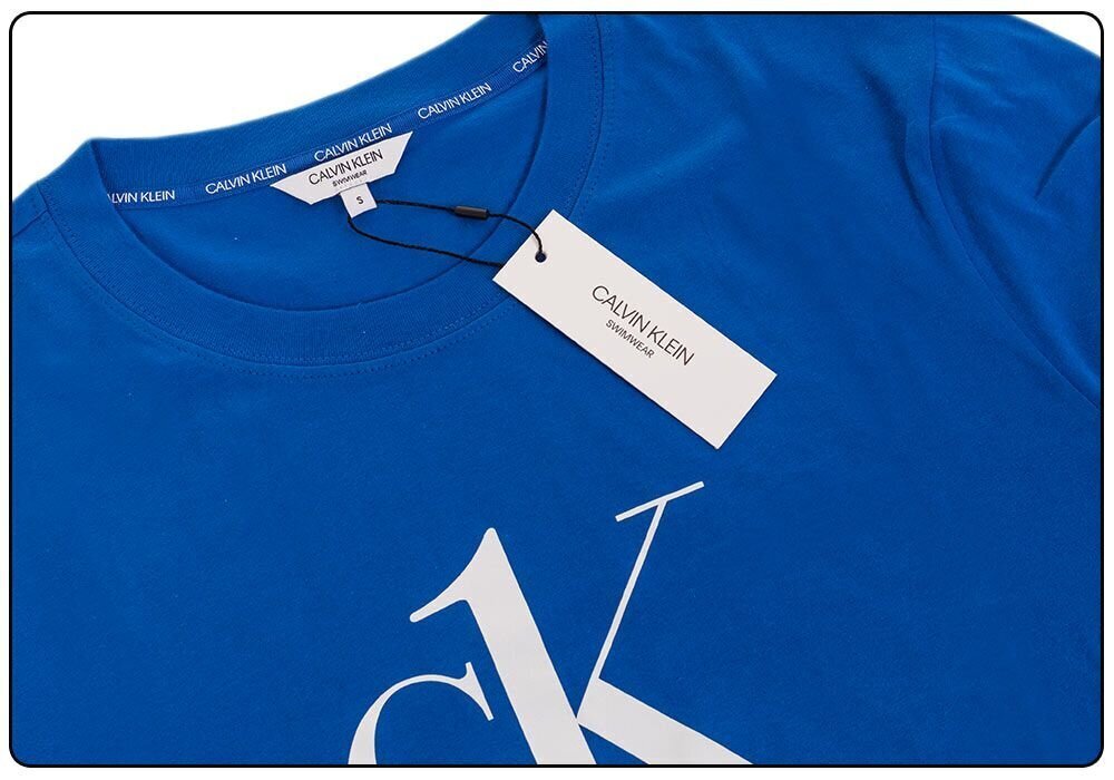 Vīriešu T-krekls Calvin Klein RELAXED CREW TEE, zils KM0KM00646 C5D 26055 cena un informācija | Vīriešu T-krekli | 220.lv