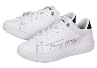 Женские кроссовки TOMMY HILFIGER SIGNATURE TOMMY LEATHER CUPSOLE, белые FW0FW05219 YBR 31179 цена и информация | Спортивная обувь, кроссовки для женщин | 220.lv